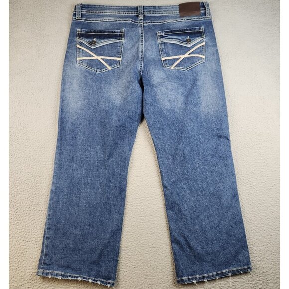 TK Axel Jeans Men's 40x30 Slim Boot Stretch Blue Denim Pants Medium Wash - Picture 1 of 16